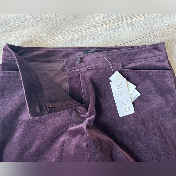 NWT Eileen Fisher Eggplant Casis Straight Jean Size Lg - Picture 4 of 8